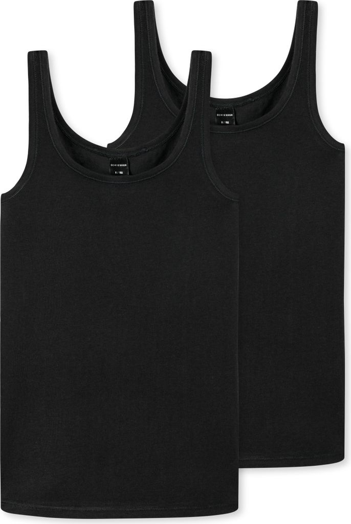 Schiesser 2er Pack Teens Girls 95/5 Organic Baumwolle Unterhemd / Top Arm- und Halsausschnitt mit Einfass, Breite Träger für hohen Tragekomfort, ...