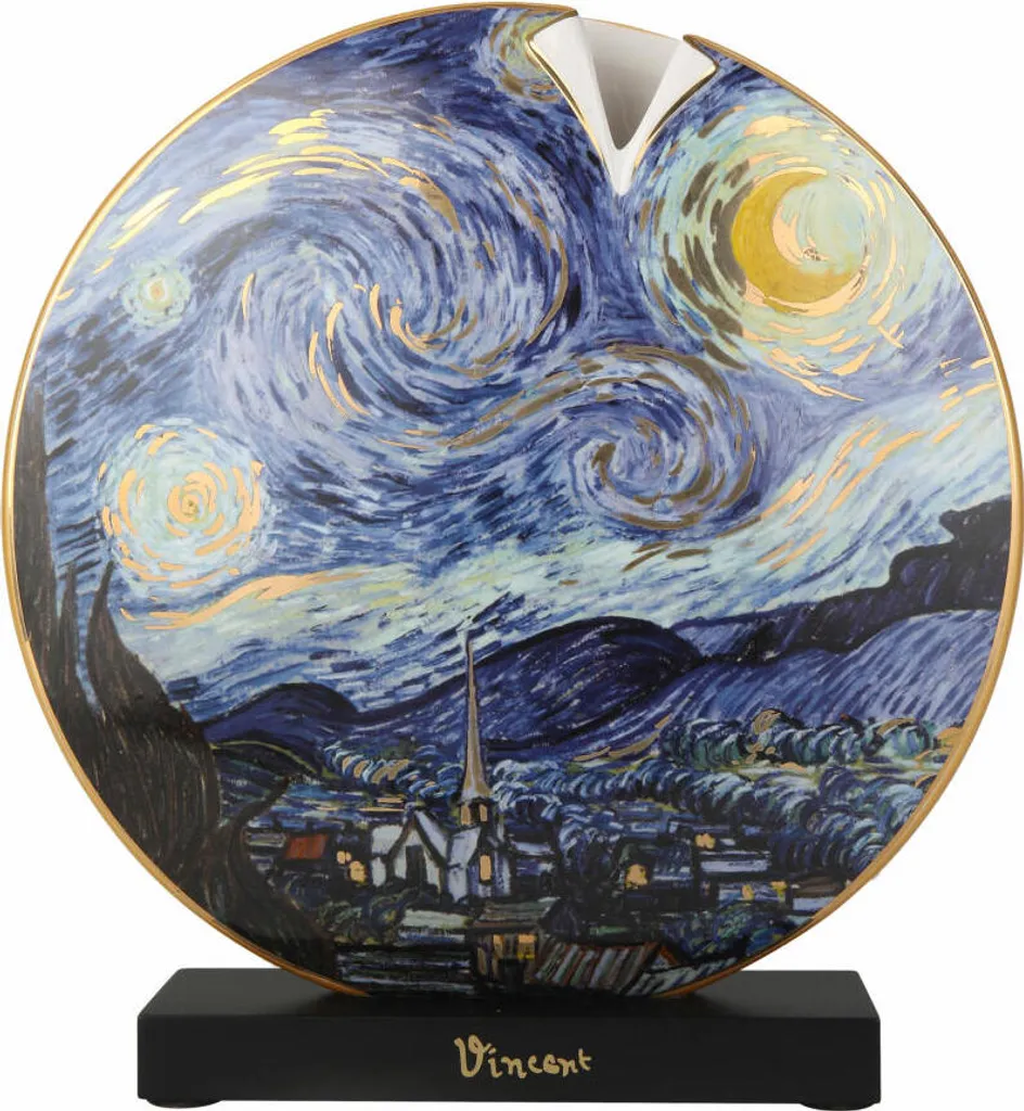 Vase en porcelaine fine avec dorures Goebel Van Gogh 22 cm