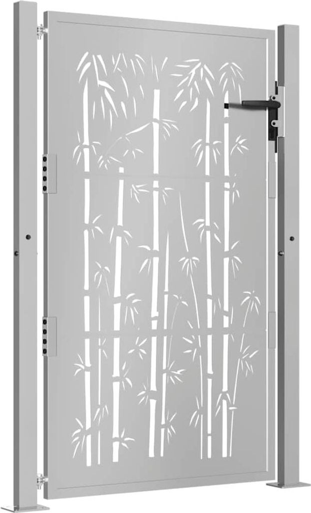 vidaXL Gartentor 100x125 cm Cortenstahl Bambus-Design