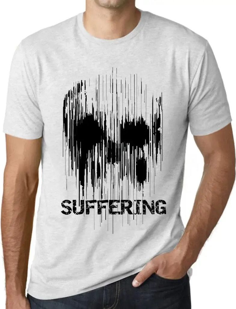 Herren Grafik T-Shirt Leiden am Schädel – Skull Suffering – Öko-Verantwortlich Vintage Jahrgang Kurzarm Lustige Druck Geburtstag Geschenk Mann