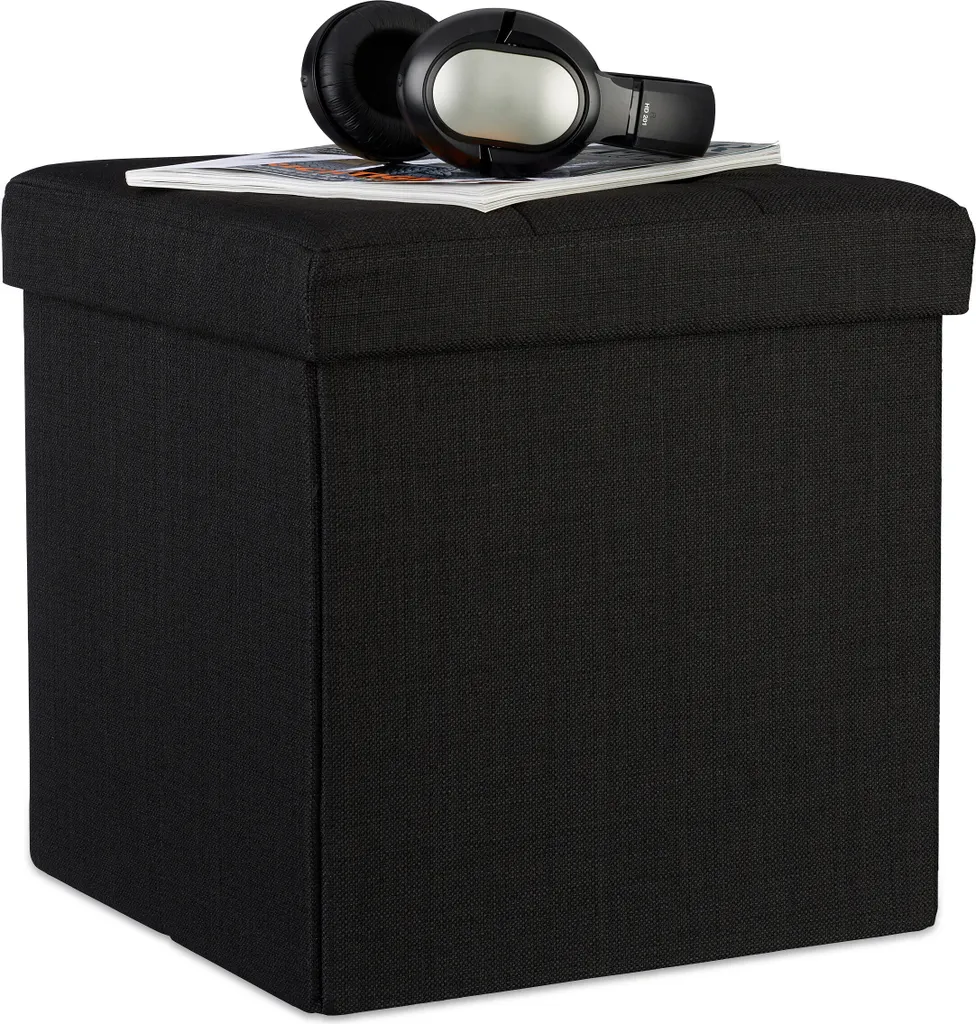 Tabouret de Rangement Pliant en Tissu - Coffre de Siège Cubique Moderne