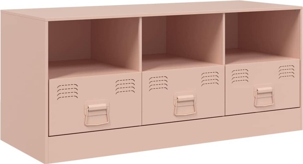 vidaXL TV-Schrank Rosa 99x39x44 cm Stahl