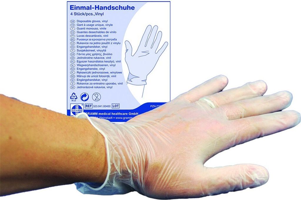 Gramm Medical Einmalhandschuhe nach DIN EN 455 4 Stk