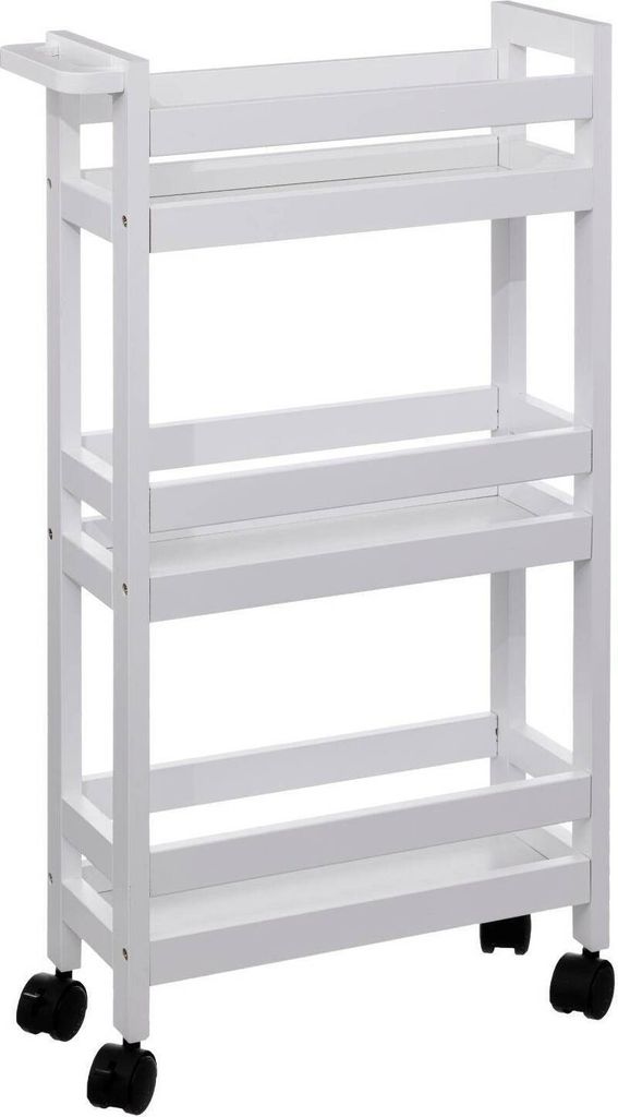 Servierwagen mit rollen 3 ebenen "colorama" weiß baumwolle - 5 five simply smart