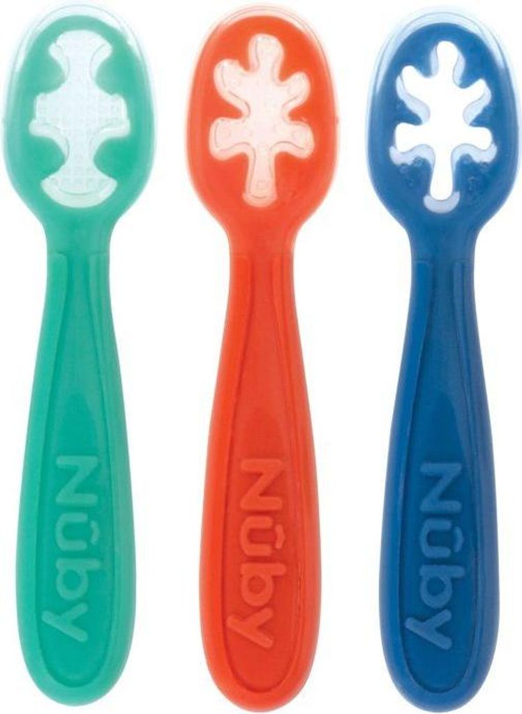 Babylöffel, 3er Pack, Silikon, Ab 6 Monate, Blau Rot Grün