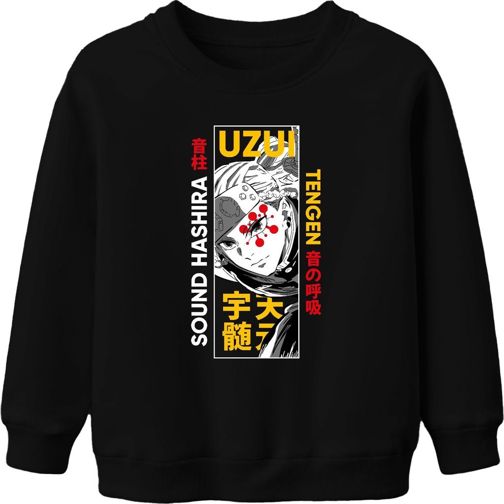 Uzui Tengen Sound Hashira Demon Slayer Anime Fan Geschenk Uni Kinder Sweatshirt Pullover, Schwarz, 152