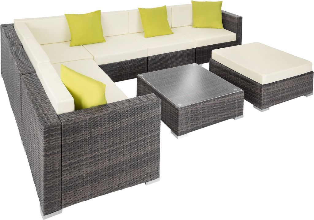 tectake® Aluminium Rattan Lounge Marbella wetterfest und Produktbild 