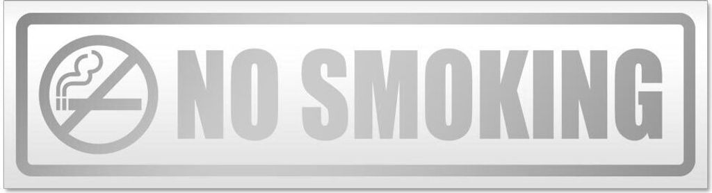 Kiwistar No Smoking Magnetschild Schild magnetisch - 45cm Silber - Magnetfolie für Auto PKW Kfz