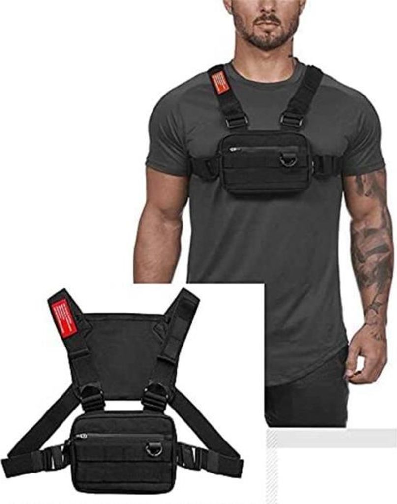 Sac De Poitrine, Sac De Sport Multifonctionnel Pour Ours, Sac D'Alpinisme, Sac De Telephone Portable, Sac De Sport (Noir)