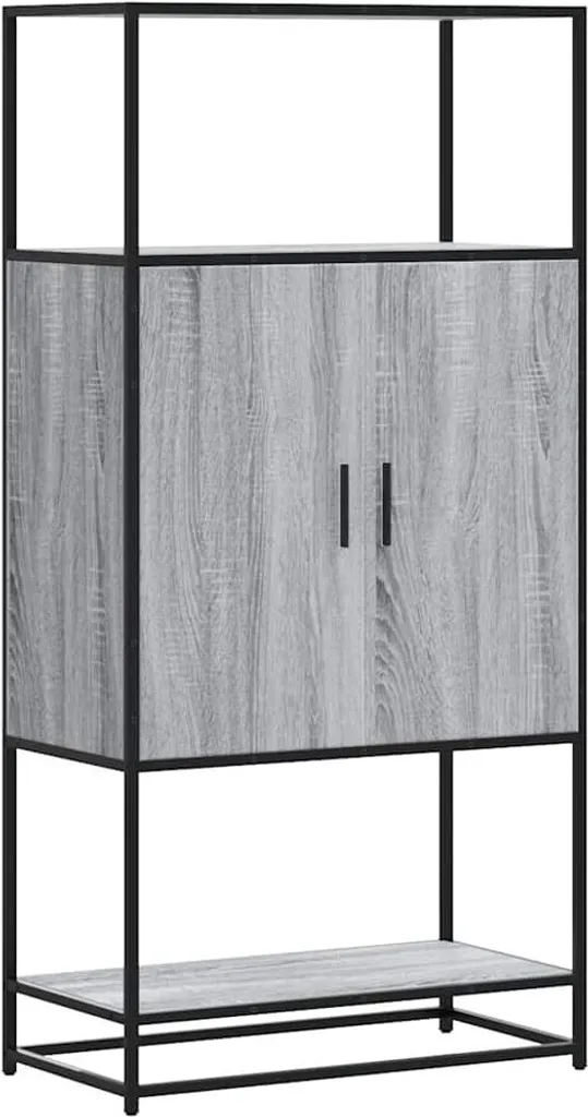Credenza Grey Sonoma 68x35x139 cm Materiale a base di legno e metallo