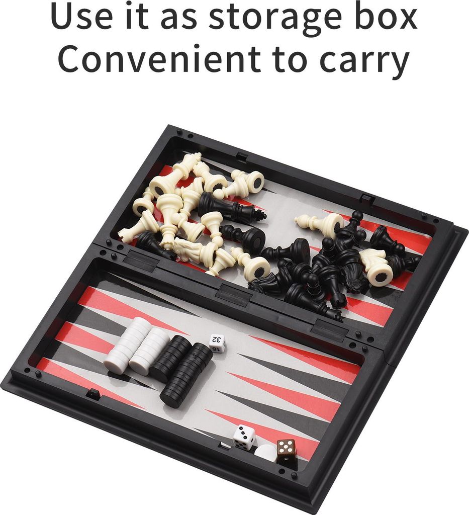 Travel Chessboard Game Portable International Chess Set Magnetic Foldable Board Entertainment Educational Gift for Children Students Adults Family ...