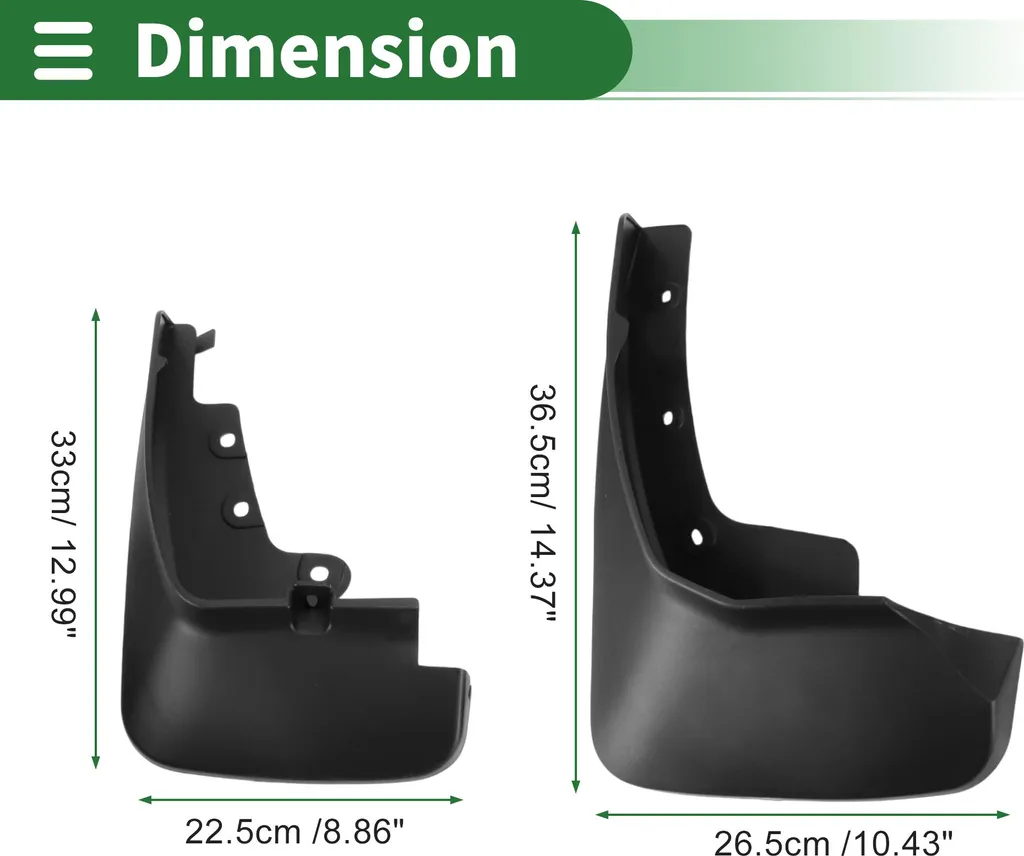 Pare-boue Ford Edge 2015-2018 ABS Noir - Protection de roue sans perçage - 3