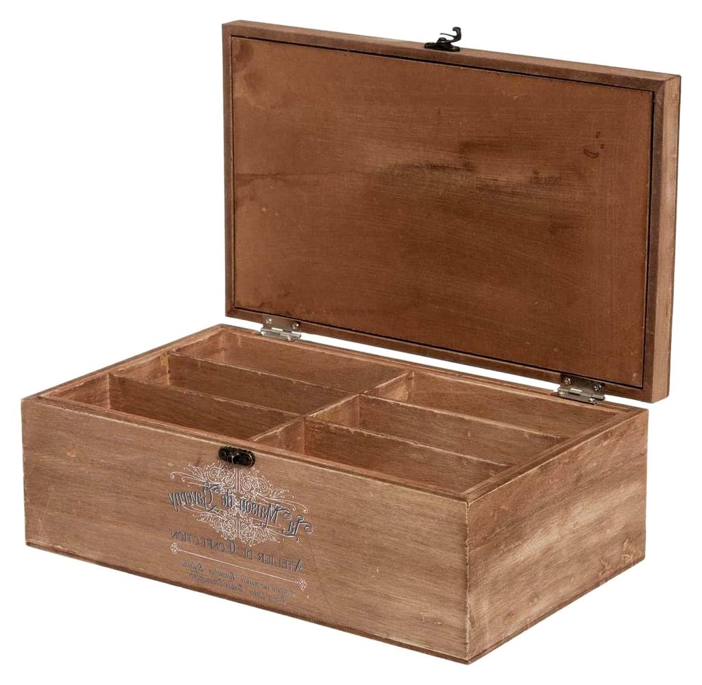 Nähkästchen "Winter" aus Holz - 30x10 cm - Kastanienbraun