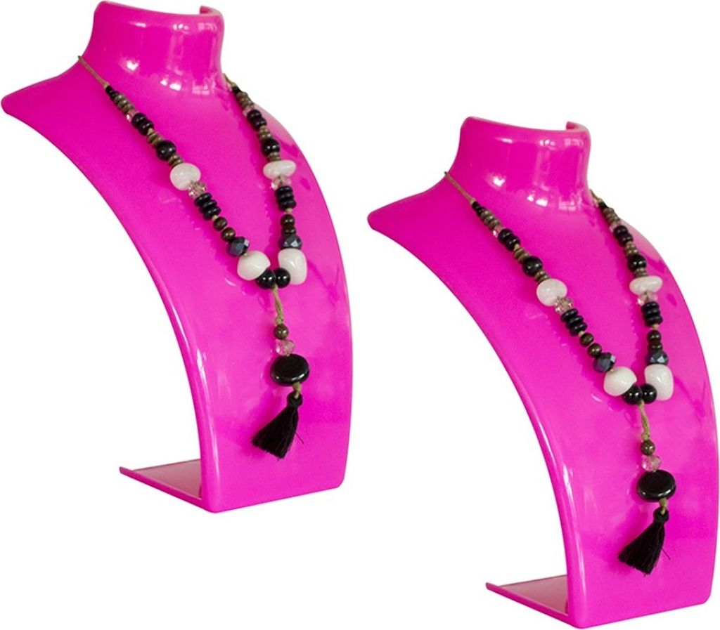 2er Set - Schmuck Display Büste, Halsketten Halter, Schmuckständer aus Kunststoff, Ohrring Halter, Schmuckhalter, Kettenhalter für Juweliere - L...