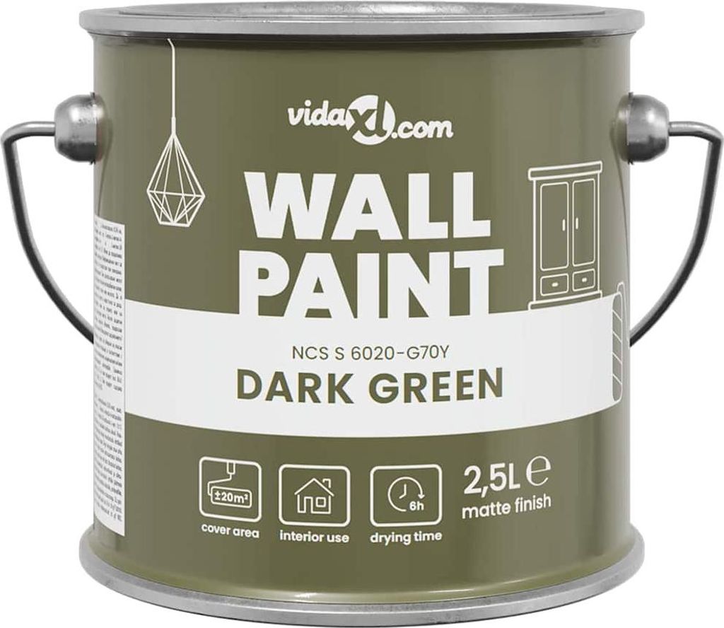 vidaXL Wandfarbe Grün 16,5 x 16,5 x 16 cm Wanddruck