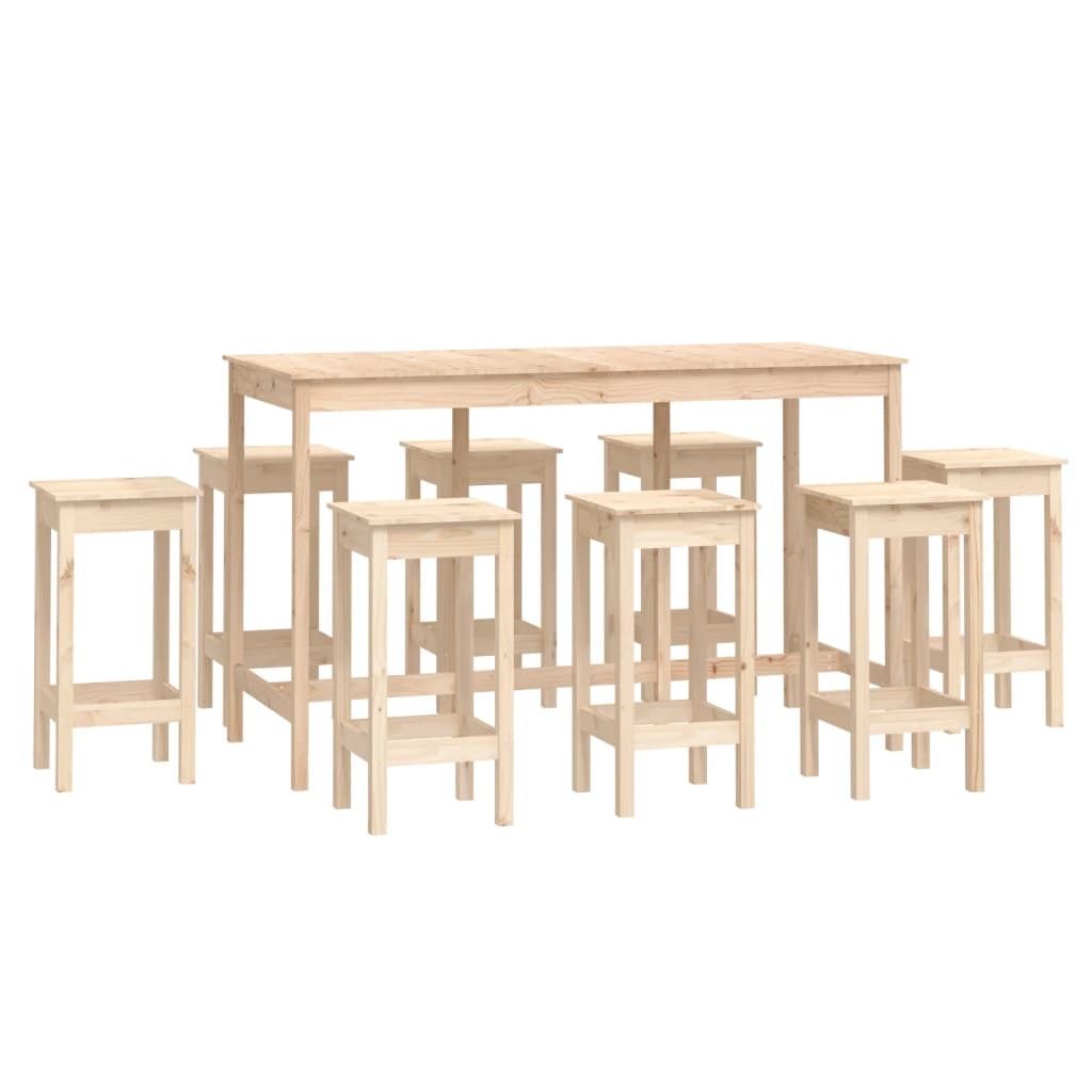 vidaXL 9-tlg. Bar-Set Massivholz Kiefer