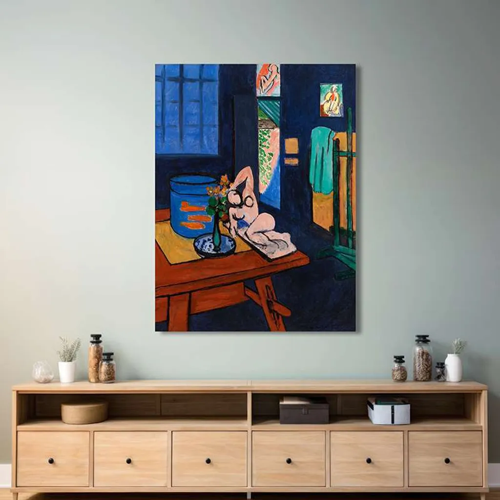 Toile Henri Matisse Peinture Atelier aux poissons rouges 120x90 cm