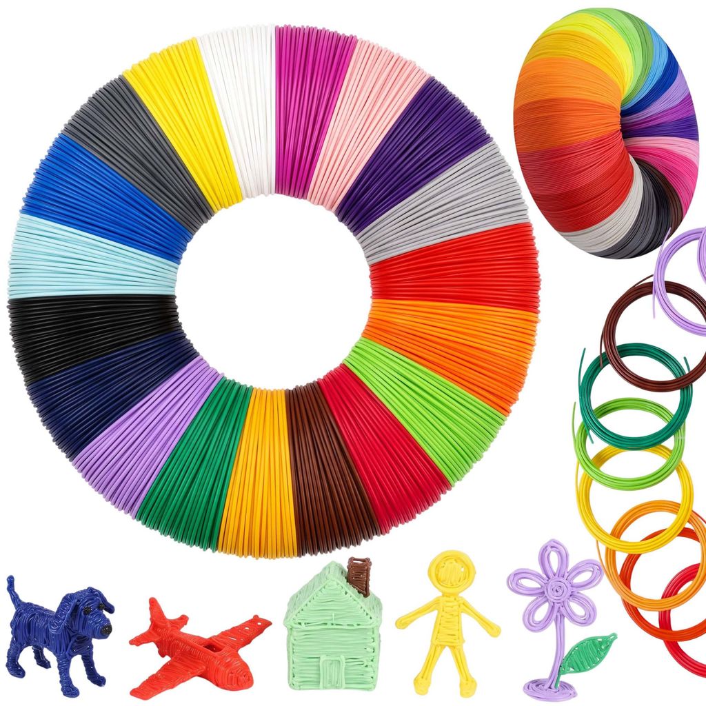 Set mit 20 Farben 3D-Stift-Filament, mehrfarbig, 1,75 mm, Produktbild 