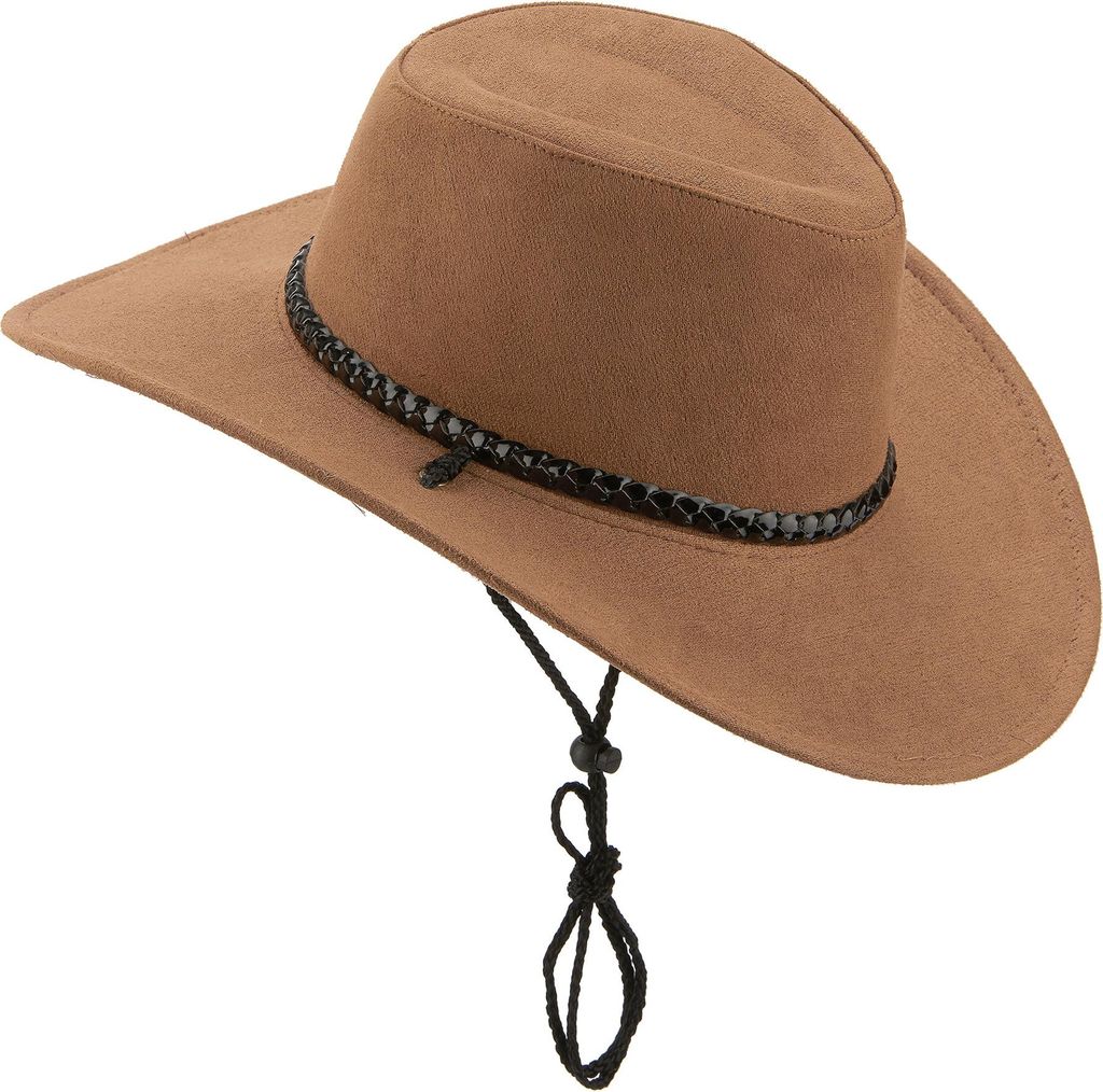r Cowboyhut aus braunem Wildleder für Erwachsene Produktbild 