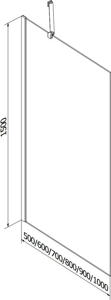 Mexen Next paravento da bagno a 1 anta 70 x 150 cm, cornice nera, gun gray spazzolato - 895-070-000-00-70-66 - 5
