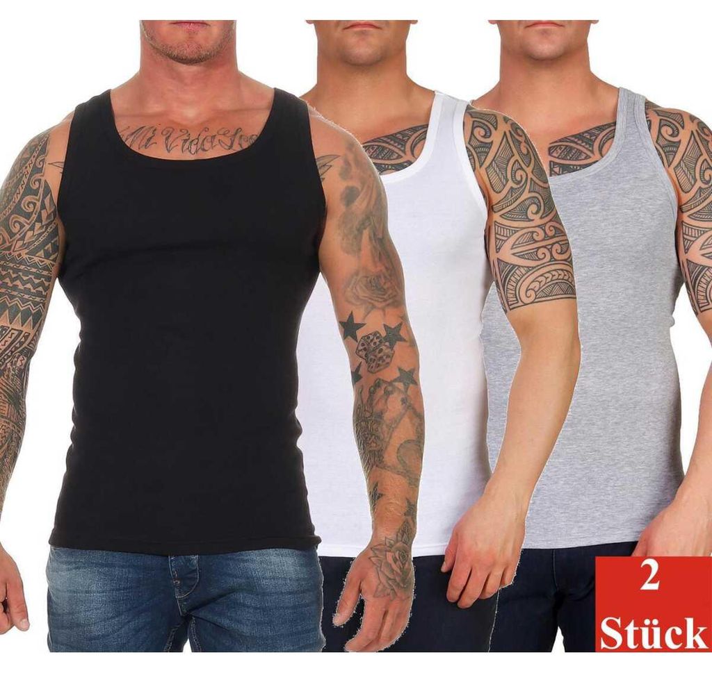 2 Stück Herren Unterhemd Männer Unterwäsche Baumwolle;  Produktbild 