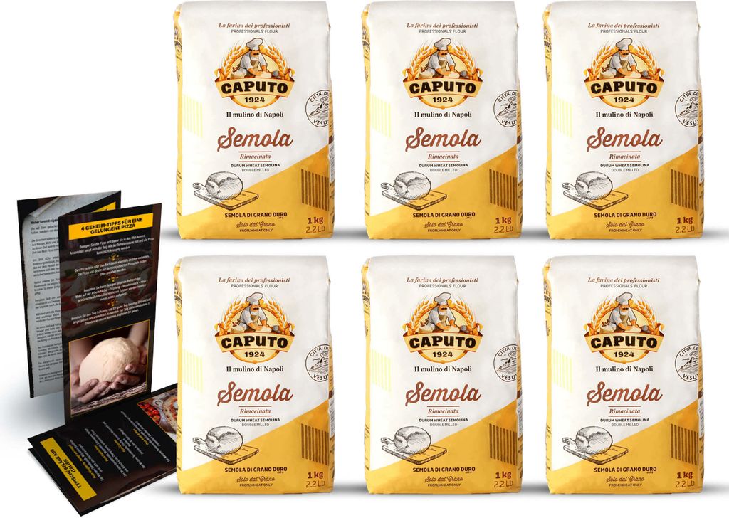 DELICRET - 6x 1kg Caputo Semola | Hartweizengrieß fein | |  Produktbild 