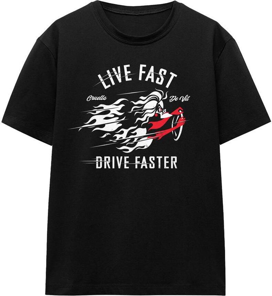 Disney Villains - "Live Fast, Drive Faster" T-Shirt für Herren/Damen Uni TV17366 (XXL) (Schwarz)