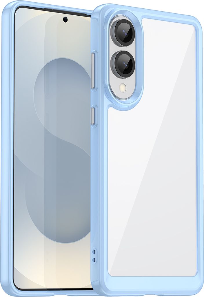 Schutzhülle für Samsung Galaxy S25 Edge Klar Rückseite Stoßfeste TPU Silikon Bumper Hülle Blau