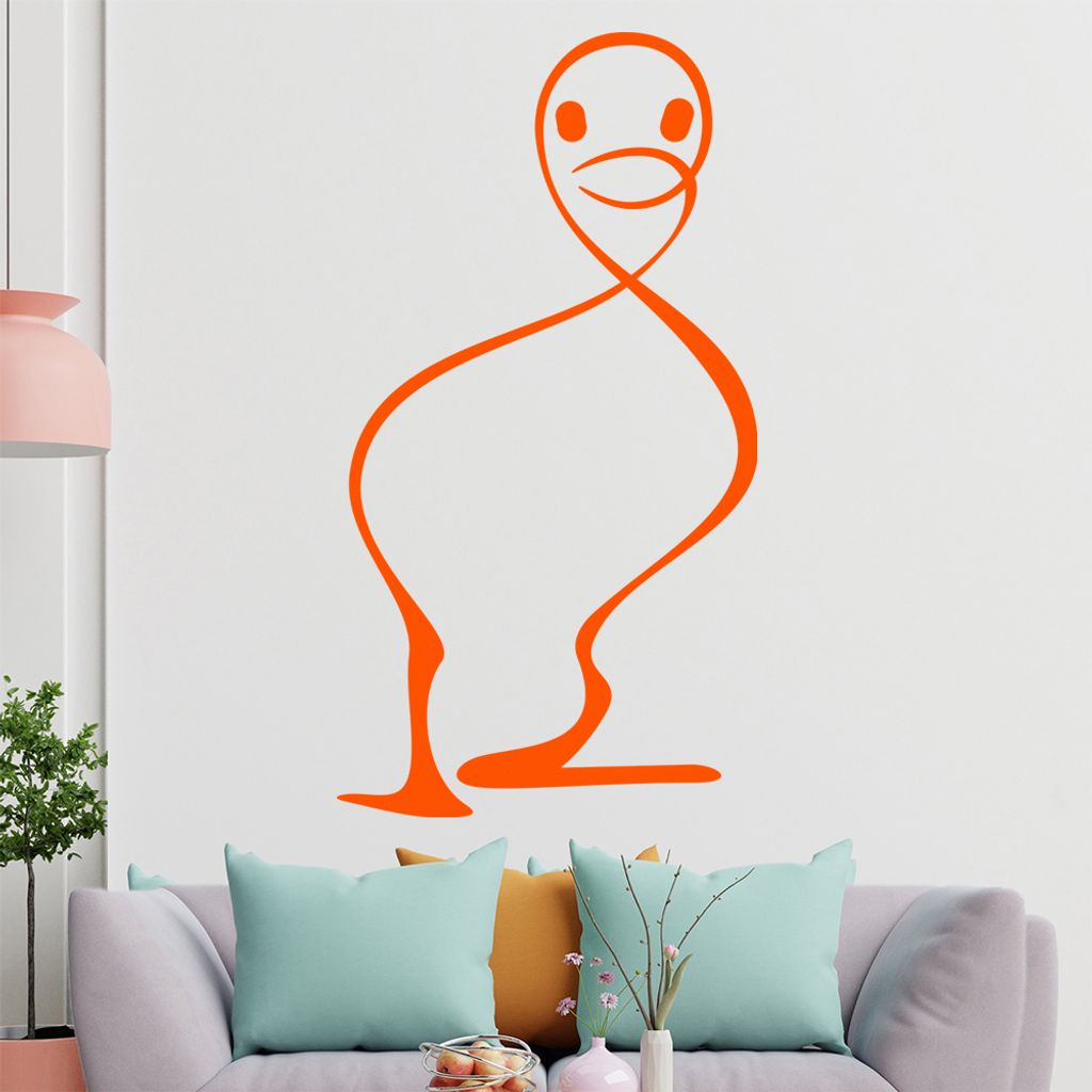 Ente Linien Wandtattoo in 6 Größen - Wandaufkleber Wall Sticker - Dekoration, Küche, Wohnzimmer, Schlafzimmer, Badezimmer