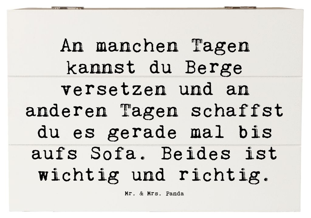 Mr. & Mrs. Panda truhe holz Spruch Hoffnung und Ruhe 22 x 15 cm - Weiß - Geschenk, Aufbewahrungstruhe, Schatzkiste, Stimmung, Mut, Motivation, Hol...