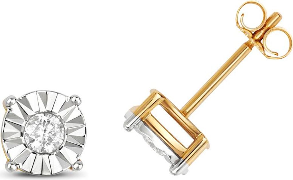 9 Karat (375) Gold Damen - Diamant Ohrstecker Brillant-Schliff 0.31 Karat H - PK2 - 7mm*7mm; TRS25629KY