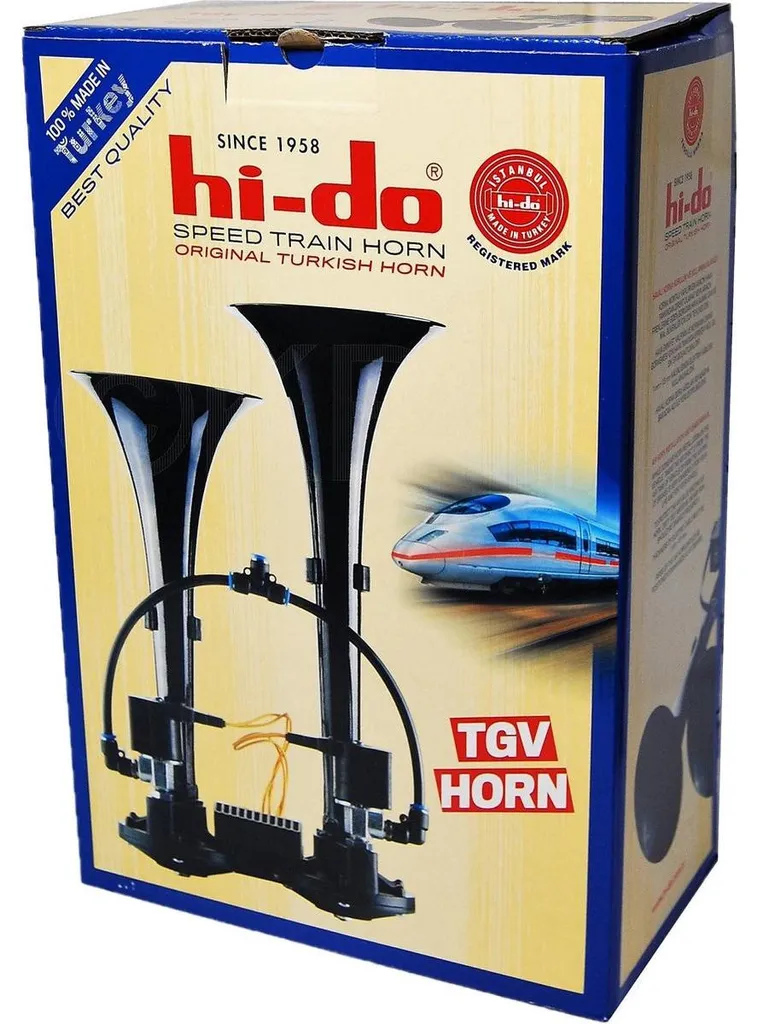 Klaxon HI-DO 135 dB à double tonalité TGV pour voiture et utilitaire