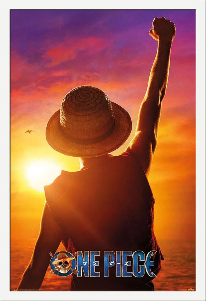 Regalo One Piece: Poster Luffy Sunset Incorniciato Shinsuke Bianco