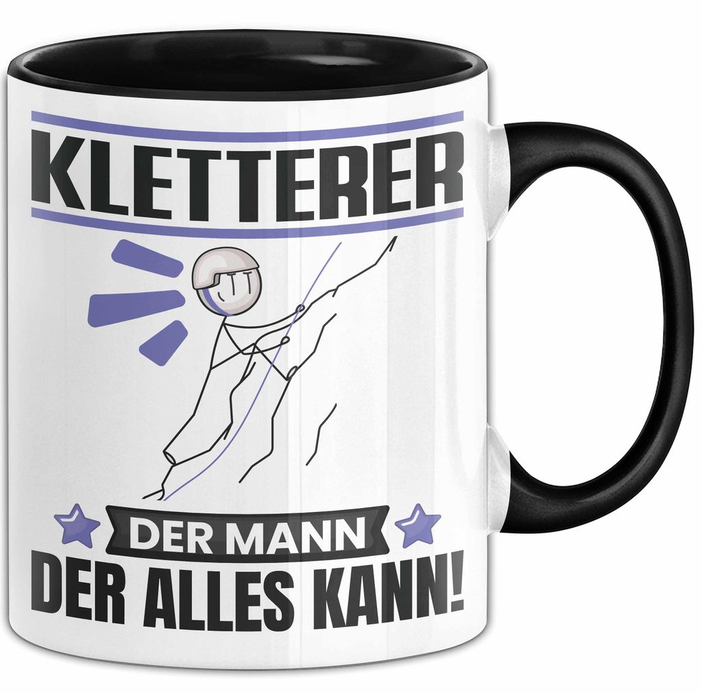 Kletterer Tasse Geschenk für Kletterer Der Mann Der Alles Kann Geschenkidee zum Geburtstag (Schwarz)