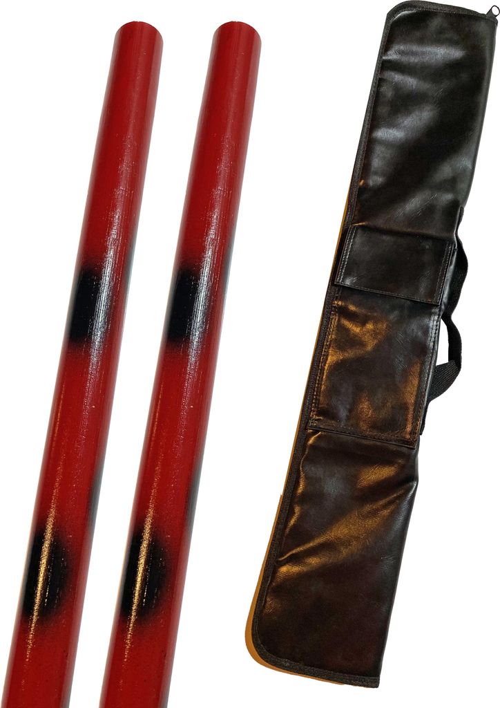 TEKKA BUDO 2er Set Escrima Stock schwarz-rot mit Produktbild 