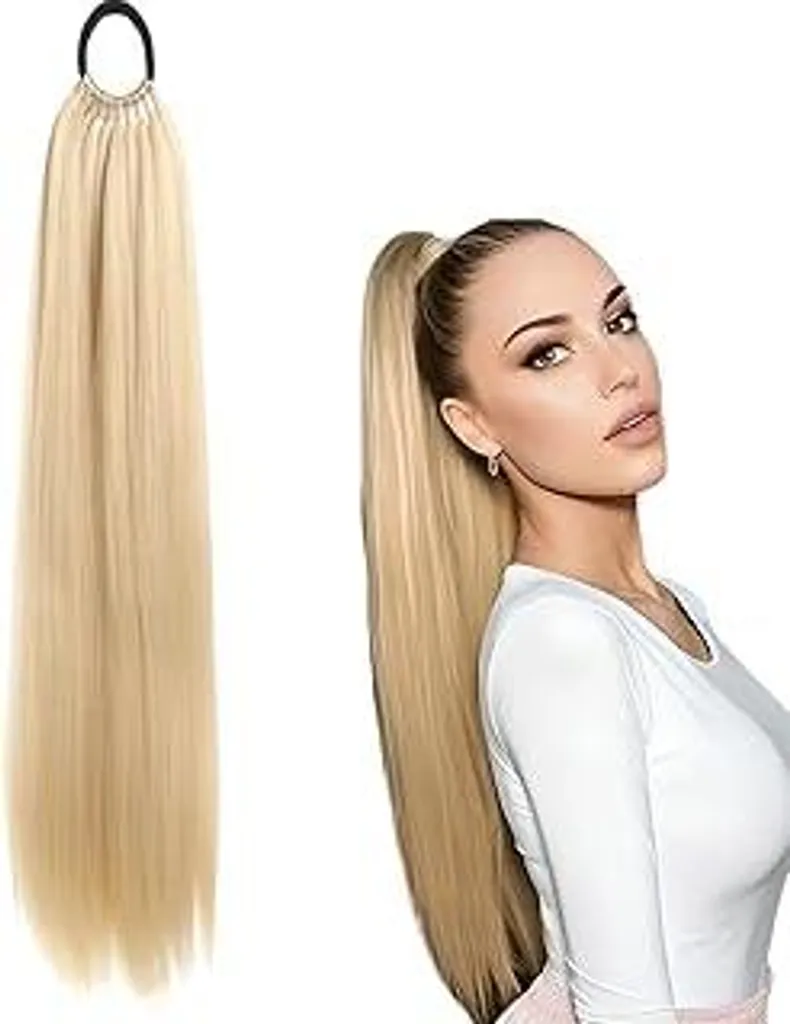 Treccia Extension Donna Capelli Veri 60cm - Posticcio Coda Liscia 100%