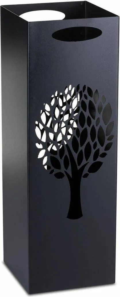 Porte-parapluie métal 60 cm avec motif arbre LOFT et bac récupérateur