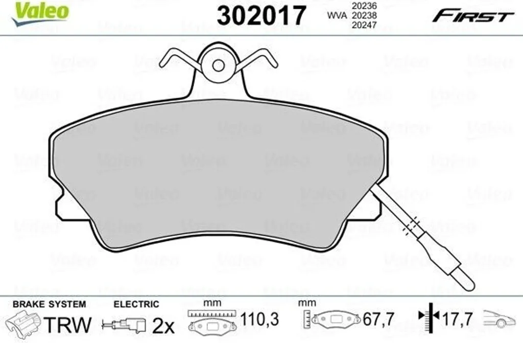 Plaquettes de frein avant pour Renault Espace II : Sécurité Valeo