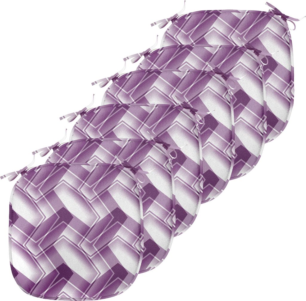 ABAKUHAUS Abstrakt Polster für Esszimmerstühle, Trippy Digitale Shapes, Dekoratives wasserfestes Kissen mit Riemen für Küchensitze, 40 cm x 40 ...