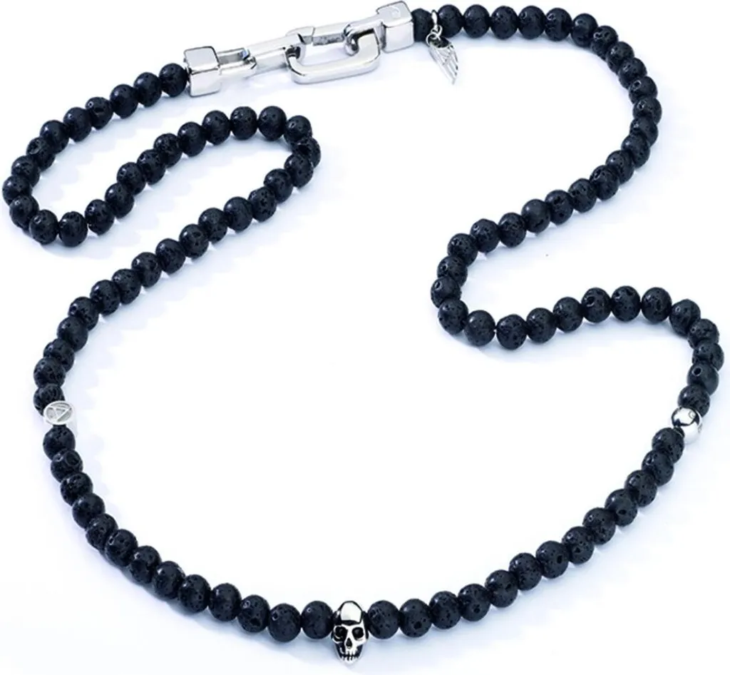 Collana Resistente Uomo AN Jewels AA.C255SBK - Cuoio e Acciaio Black