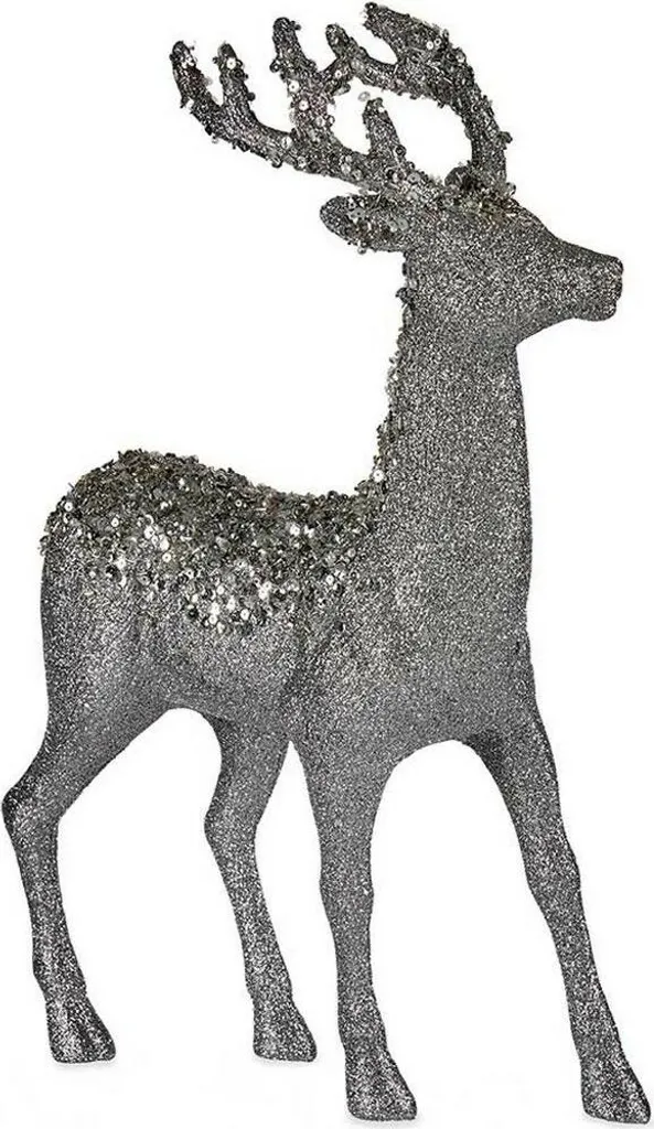 Renne de Noël pour Décoration Intérieure Krist+ Blanc Argent 45 cm