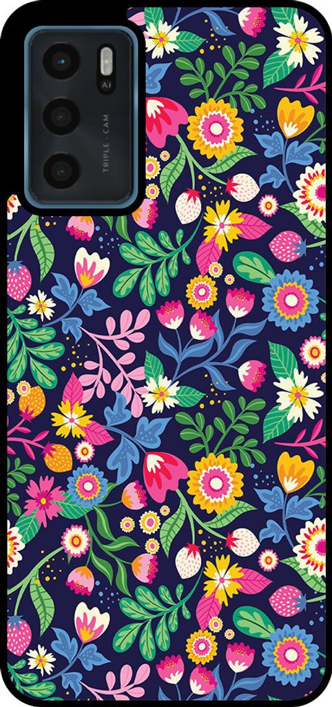 Smartphonica Phone Case Geeignet für Oppo A16 / A16s / A54s mit Blumendruck - TPU zurück Abdeckung Fall Blumendesign