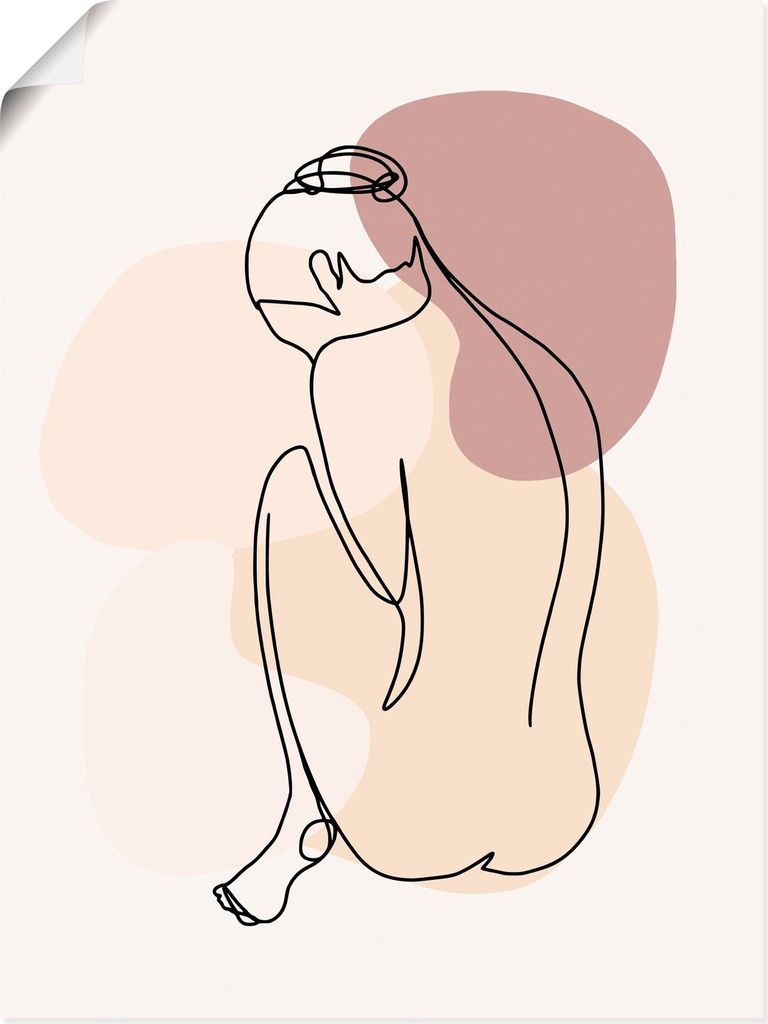 ARTland Poster Line Art Rücken Körper einer Frau Größe: 45x60 cm
