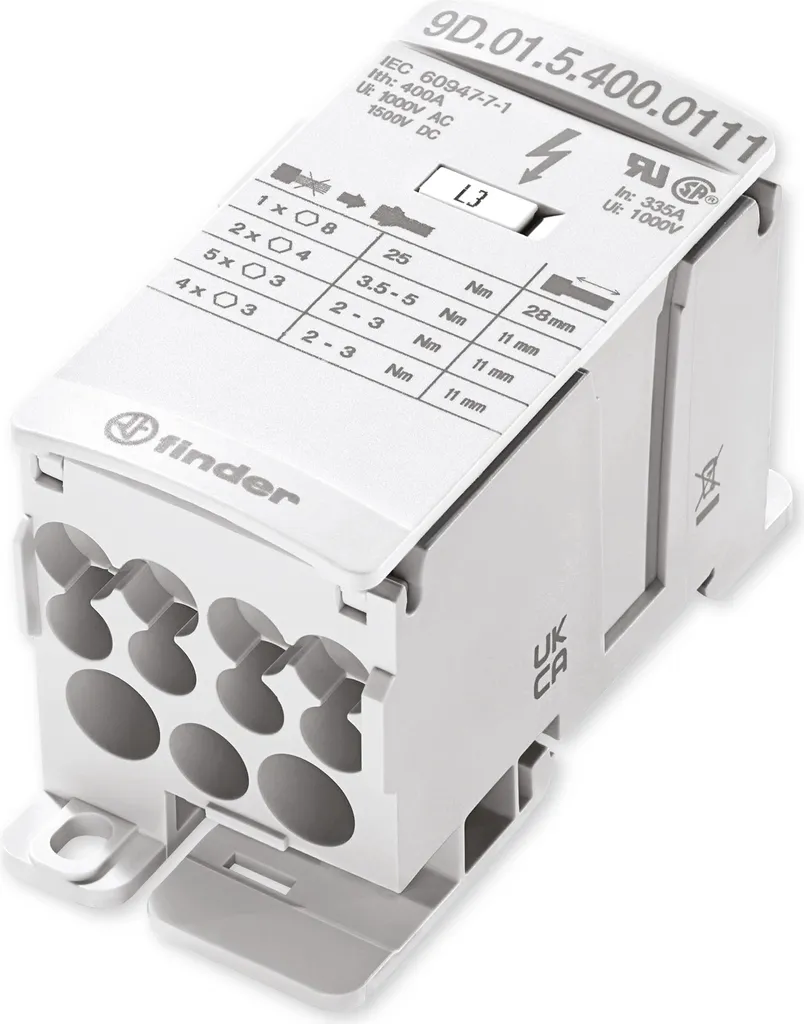 Répartiteur modulaire 400A Finder 9D.01.5.400.0111 haute intensité