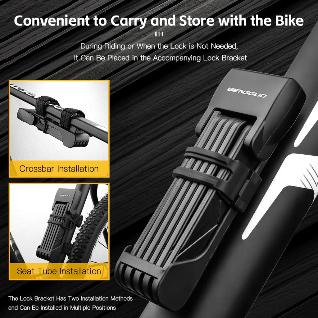 Antivol vélo pliable anti-rayure solide avec fixation sur cadre - 3