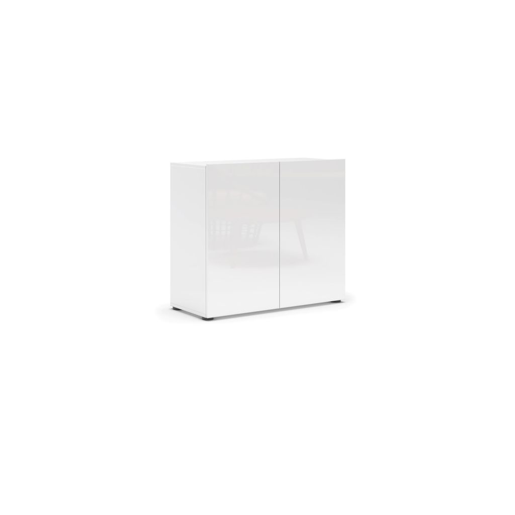 Sideboard >Mister< in weiss, Lack Hochglanz - 90x80x38cm Produktbild 2
