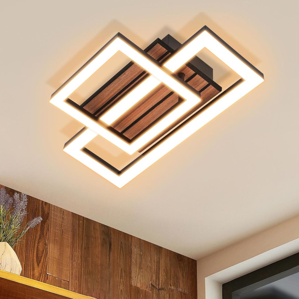 ZMH LED Deckenleuchte 35CM Schlafzimmer Deckenlampe 14W Küchenlampe 3000K Warmweiß Eckig Flur Wohnzimmerlampe für Wohnzimmer Küche Esszimmer