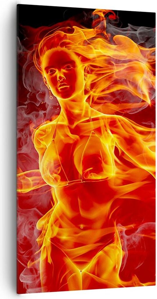 Bild auf Leinwand - Leinwandbild - Frau Flammen Produktbild 