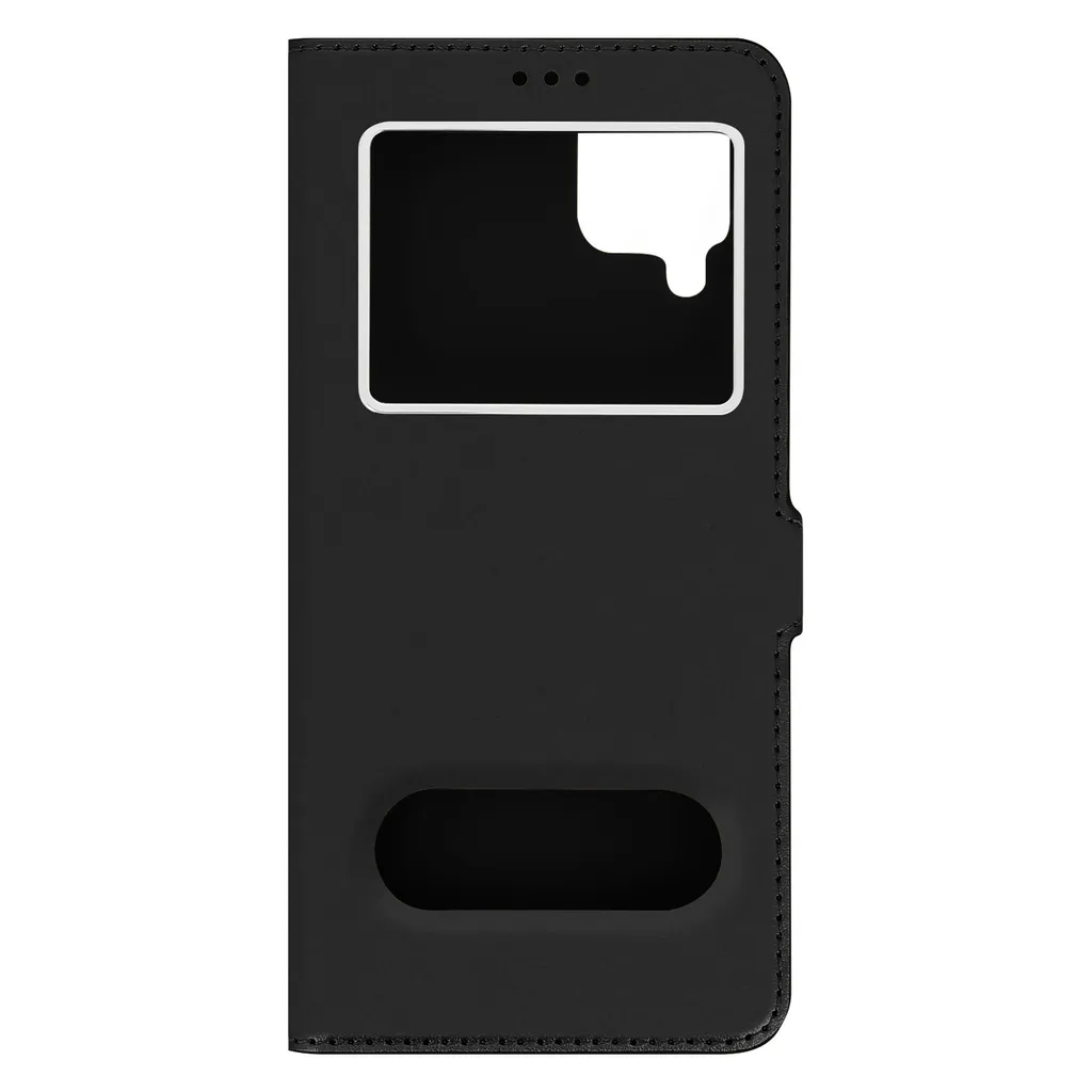 Custodia Protettiva Samsung A12 Avizar - Doppia Finestra e Stand Nero