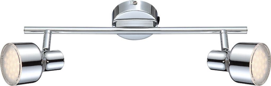 LED Deckenstrahler, Silber, Chrom, bewegliche Spots, L 38 cm